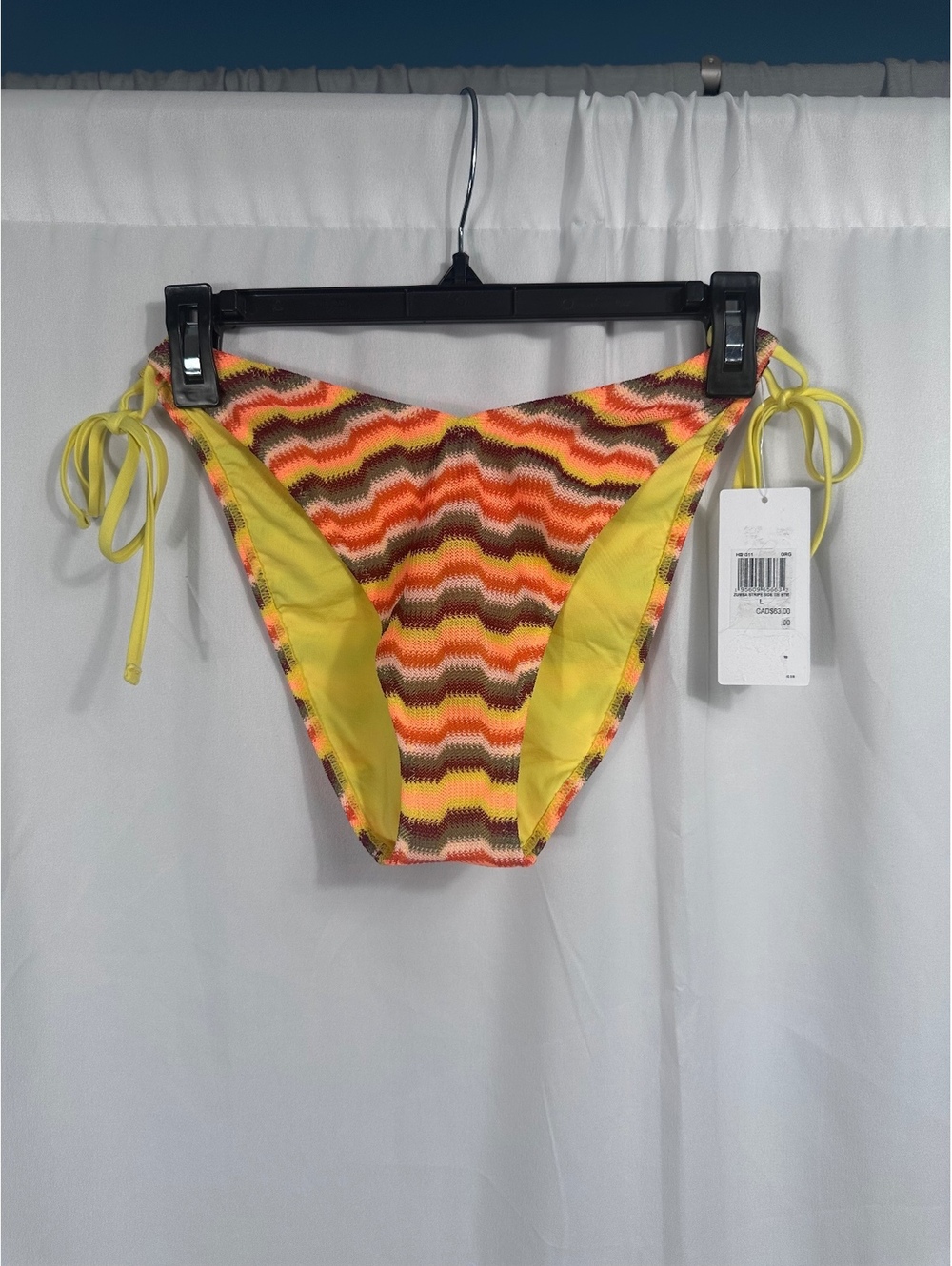 Hurley Zumba Stripe Side Tie Bikini Bottoms - Large
